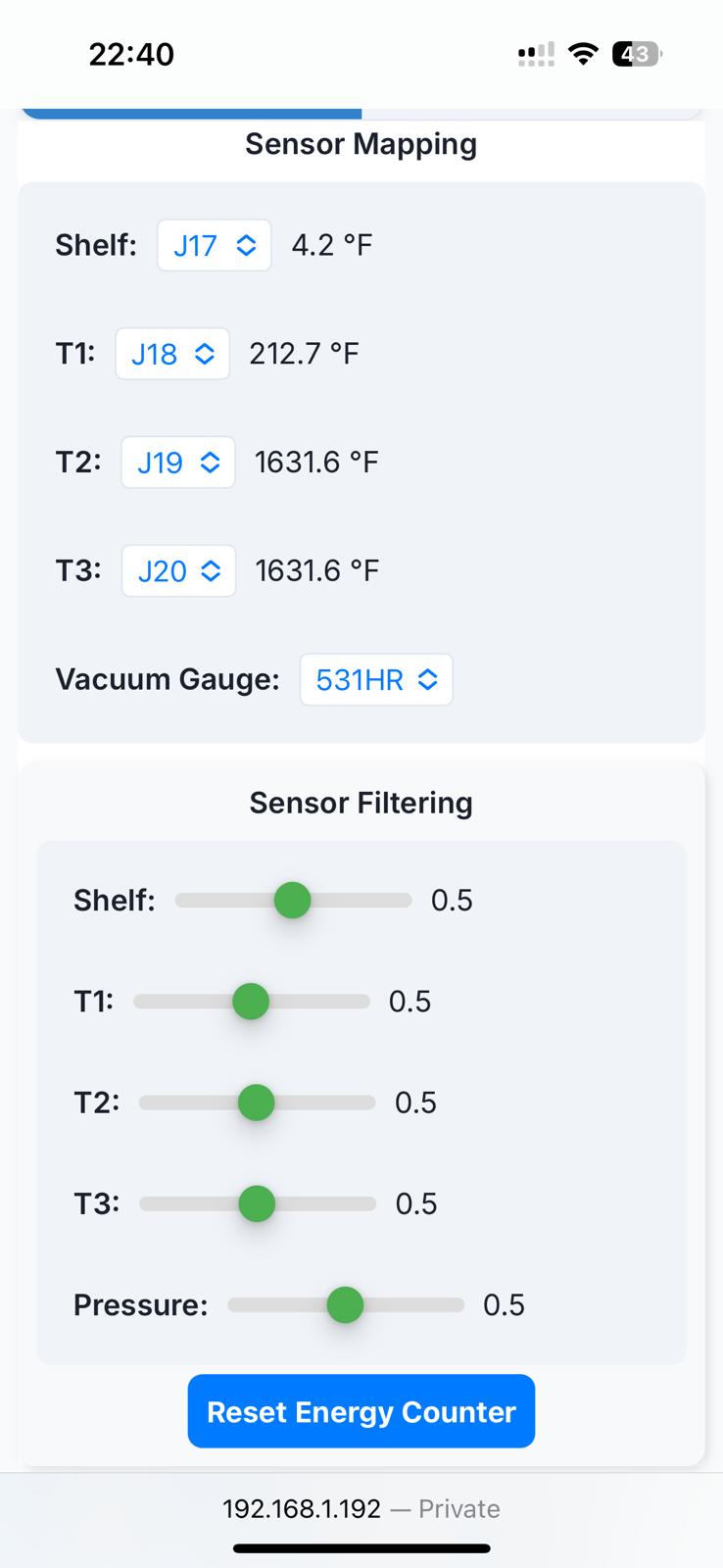 Temperature Mapping & Filtering Screenshot